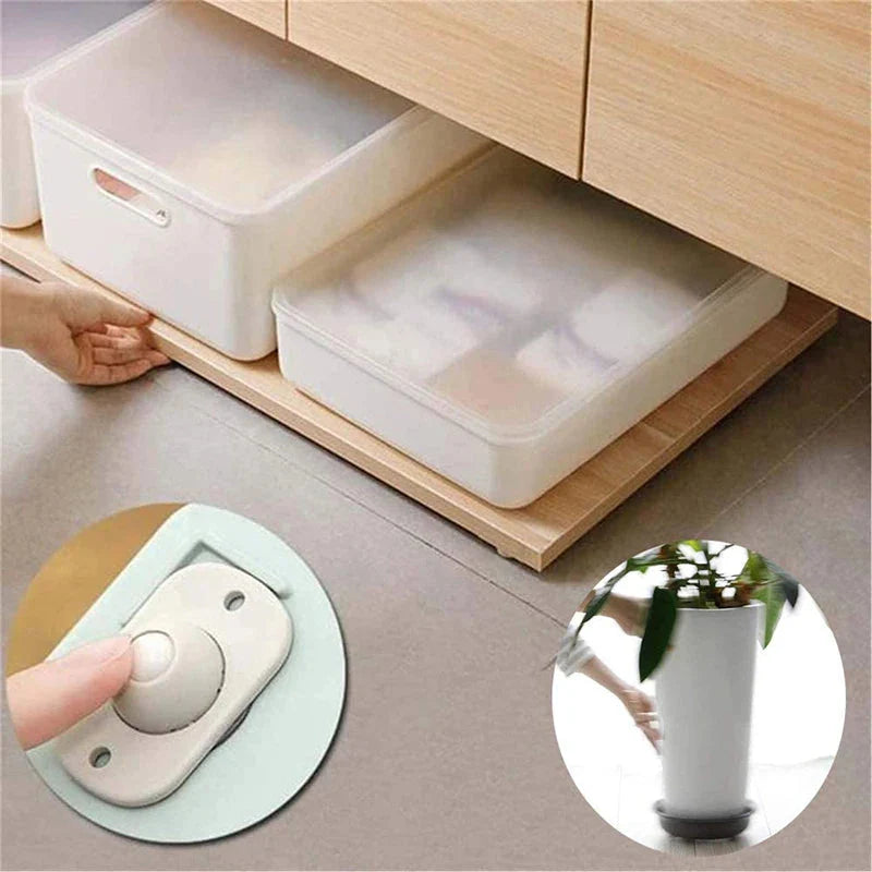 Self-Adhesive Rotating Mini Wheels for Storage Boxes & Bins ⭐⭐⭐⭐⭐