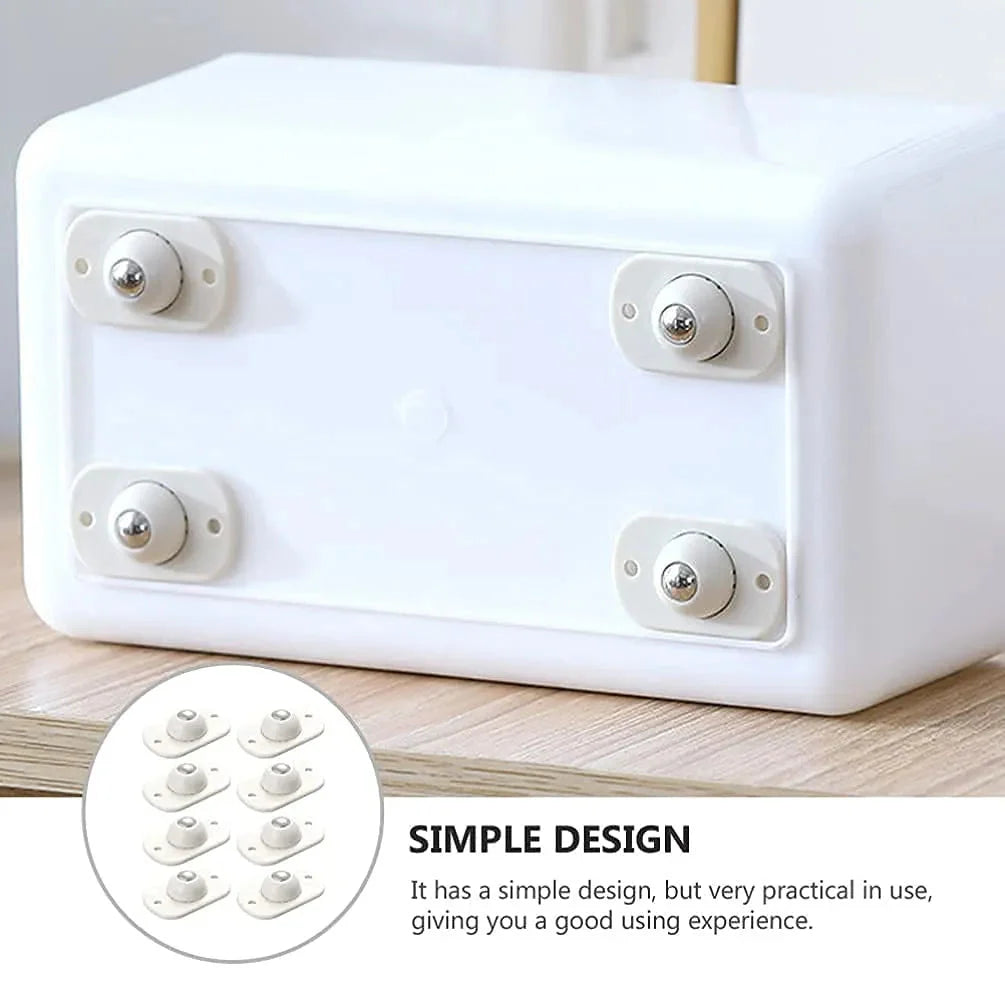 Self-Adhesive Rotating Mini Wheels for Storage Boxes & Bins ⭐⭐⭐⭐⭐