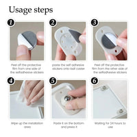 Thumbnail for Self-Adhesive Rotating Mini Wheels for Storage Boxes & Bins ⭐⭐⭐⭐⭐