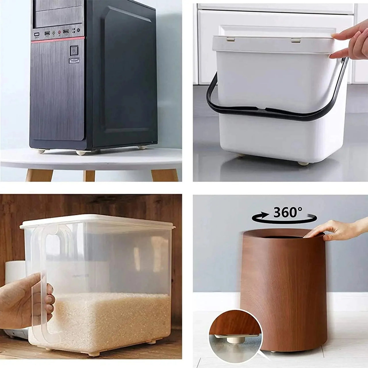 Self-Adhesive Rotating Mini Wheels for Storage Boxes & Bins ⭐⭐⭐⭐⭐